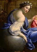 Simon Vouet Low resolution detail of the muse Urania from The Muses Urania and Calliope Spain oil painting artist